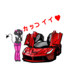 Customize Pink overalls were put on.Dog（個別スタンプ：30）
