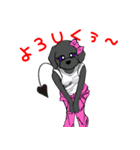 Customize Pink overalls were put on.Dog（個別スタンプ：39）