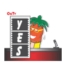 Carrot and Cucumber TV Anchor（個別スタンプ：40）