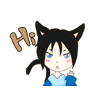 Cat girl Yu ＆ Cat boy Black（個別スタンプ：4）