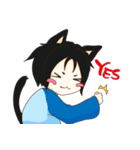 Cat girl Yu ＆ Cat boy Black（個別スタンプ：8）
