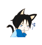 Cat girl Yu ＆ Cat boy Black（個別スタンプ：12）