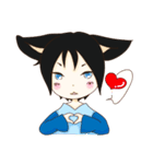 Cat girl Yu ＆ Cat boy Black（個別スタンプ：18）