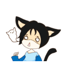 Cat girl Yu ＆ Cat boy Black（個別スタンプ：21）