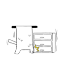 穴から ネコスタンプ（個別スタンプ：24）