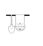 穴から ネコスタンプ（個別スタンプ：28）