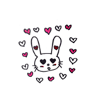 ふわふわウサギのらぶちゃん（個別スタンプ：4）