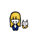ねこ ときどき おんなのこ（個別スタンプ：4）
