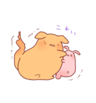 うさぎとわんこがもふもふしてるだけ。（個別スタンプ：3）