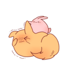 うさぎとわんこがもふもふしてるだけ。（個別スタンプ：9）