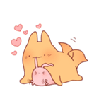 うさぎとわんこがもふもふしてるだけ。（個別スタンプ：10）