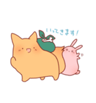 うさぎとわんこがもふもふしてるだけ。（個別スタンプ：14）