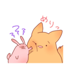 うさぎとわんこがもふもふしてるだけ。（個別スタンプ：21）