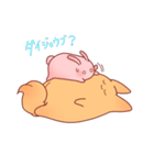 うさぎとわんこがもふもふしてるだけ。（個別スタンプ：23）