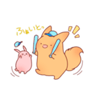 うさぎとわんこがもふもふしてるだけ。（個別スタンプ：34）