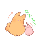 うさぎとわんこがもふもふしてるだけ。（個別スタンプ：36）