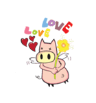 Cute pig stickers .（個別スタンプ：21）