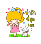 Lovely Girl and Lovely Dog（個別スタンプ：10）