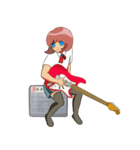 エレキギター女子（個別スタンプ：1）