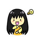 シンプル＆カワイイ 黒髪女子の日常（個別スタンプ：21）