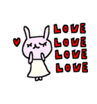 英語の愛うささんスタンプ Love rabbits（個別スタンプ：4）