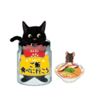【びんねこ】黒猫バージョン（個別スタンプ：34）