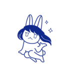 アオイうさぎ（個別スタンプ：3）