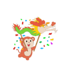Monkey in Chinese New Year-Red Monkey（個別スタンプ：22）