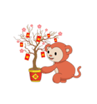 Monkey in Chinese New Year-Red Monkey（個別スタンプ：36）