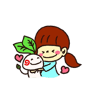 ウサギのはまきんと女の子（個別スタンプ：28）
