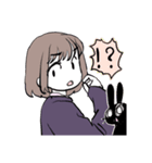 女の子と黒うさ（個別スタンプ：14）