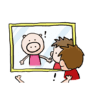 カンフー子供とカンフー豚（個別スタンプ：1）