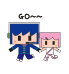 Light blue great and Pink（個別スタンプ：7）