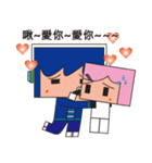 Light blue great and Pink（個別スタンプ：8）