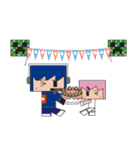 Light blue great and Pink（個別スタンプ：30）
