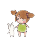 ふうちゃんとくまおの日常（個別スタンプ：1）