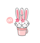 Rini Rabbit in a cup（個別スタンプ：10）
