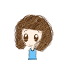 Children curly hair（個別スタンプ：29）