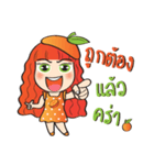 Orange cute girl (Fruit Ver.2)（個別スタンプ：2）