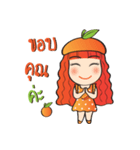 Orange cute girl (Fruit Ver.2)（個別スタンプ：4）