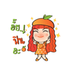 Orange cute girl (Fruit Ver.2)（個別スタンプ：5）