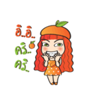 Orange cute girl (Fruit Ver.2)（個別スタンプ：6）