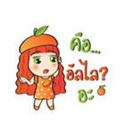 Orange cute girl (Fruit Ver.2)（個別スタンプ：8）