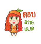 Orange cute girl (Fruit Ver.2)（個別スタンプ：9）