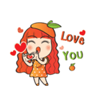 Orange cute girl (Fruit Ver.2)（個別スタンプ：10）