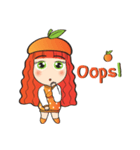 Orange cute girl (Fruit Ver.2)（個別スタンプ：13）