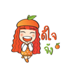 Orange cute girl (Fruit Ver.2)（個別スタンプ：14）