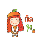 Orange cute girl (Fruit Ver.2)（個別スタンプ：15）