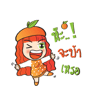 Orange cute girl (Fruit Ver.2)（個別スタンプ：16）