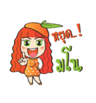 Orange cute girl (Fruit Ver.2)（個別スタンプ：18）